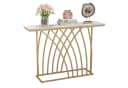 COSTWAY Konsolentisch 120 cm Weiß Gold Metallrahmen Bild 2