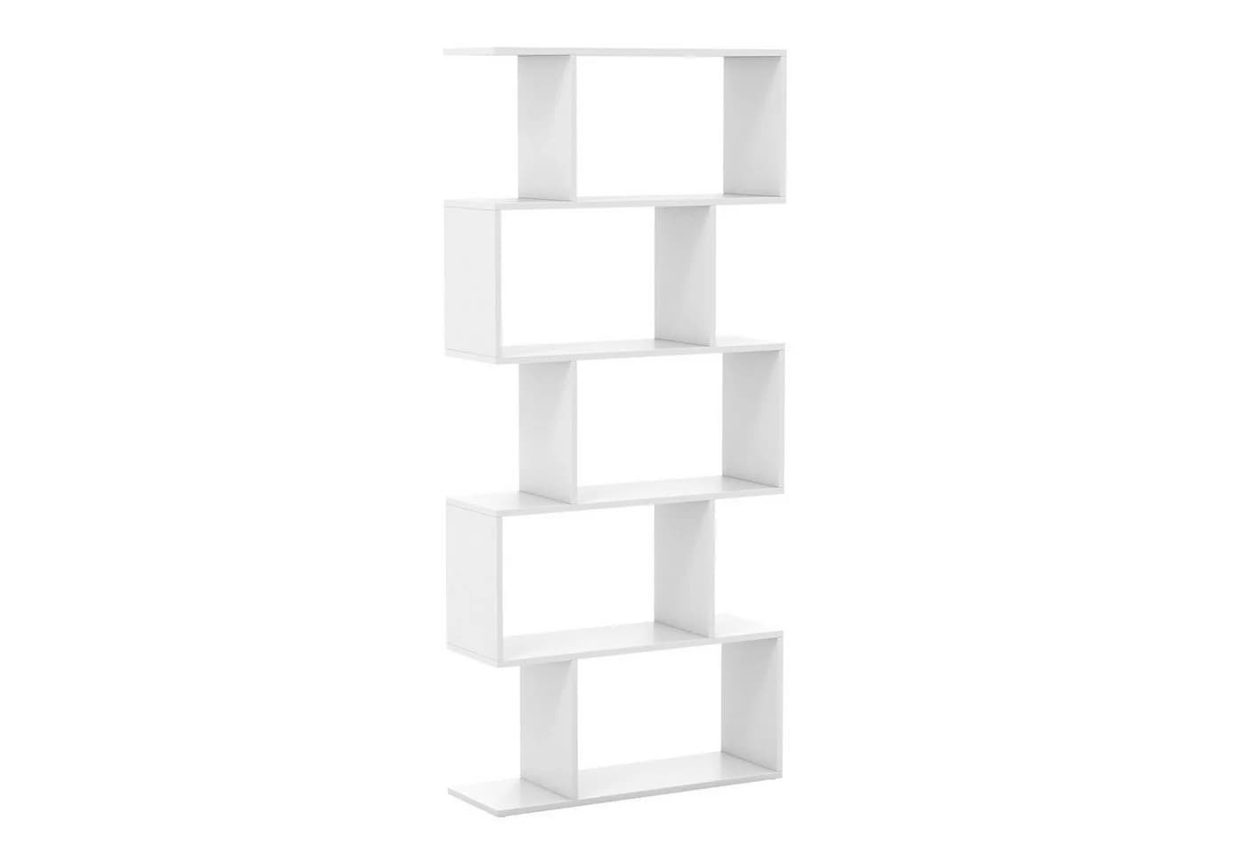 COSTWAY Bücherregal Raumteiler 5 Ebenen Weiß - Bild 2