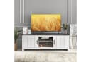 COSTWAY TV-Schrank Holz mit Türen & offenen Regalen, 145x40x50cm Bild 1
