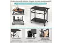 COSTWAY Grillablagetisch mit 2 Ablagen, 4 Rollen & Haken Bild 4