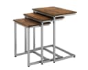 COSTWAY Beistelltisch 3er Set Braun Silber C-Form stapelbar Bild 2