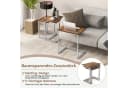 COSTWAY Beistelltisch 3er Set Braun Silber C-Form stapelbar Bild 3