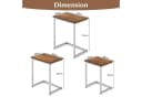 COSTWAY Beistelltisch 3er Set Braun Silber C-Form stapelbar Bild 5