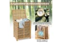 COSTWAY Wäschekorb Bambus 80L mit Deckel & ausnehmbarem Wäschesack Natur Bild 3