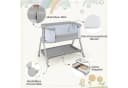 COSTWAY Beistellbett 2 in 1 Reisebett Grau 7-stufig höhenverstellbar Bild 1