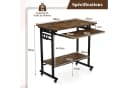 COSTWAY Computertisch mit Rollen & Tastaturablage, platzsparend, 80x50x78cm Bild 5