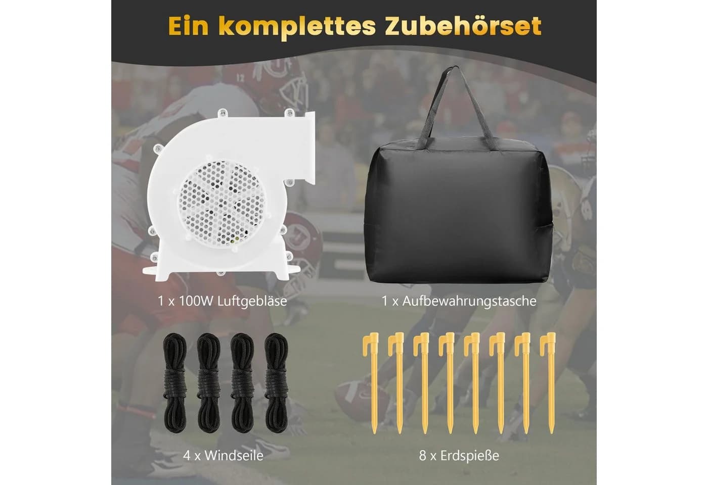 COSTWAY Projektionsleinwand 116 Zoll 16:9 HD 4K Aufblasbar - Bild 5