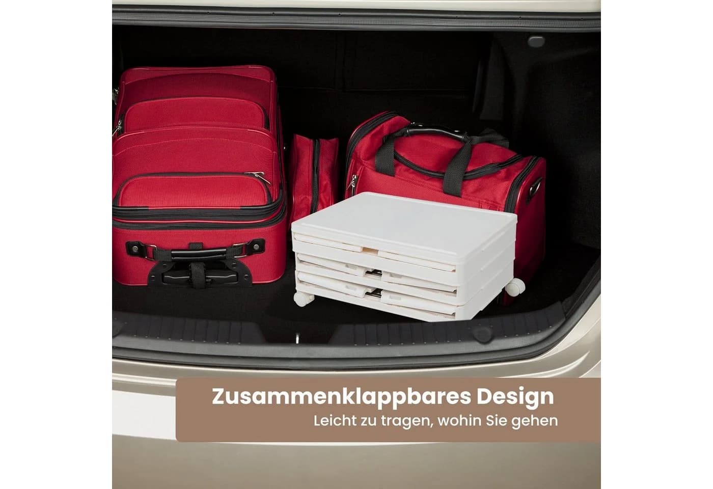 COSTWAY Aufbewahrungsbox 3er Set Faltbar Stapelbar Weiß - Bild 4