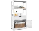 COSTWAY Mehrzweckschrank mit Türen, 3 Regalen & Schublade Weiß Bild 2