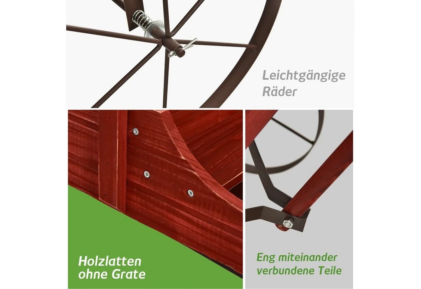 COSTWAY Blumenständer Pflanzwagen mit Rädern & Griff - Bild 5