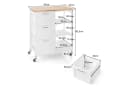 COSTWAY Küchenwagen mit Tablett, 3 Schubladen, Rollbar, 67x37x82,5cm Bild 3