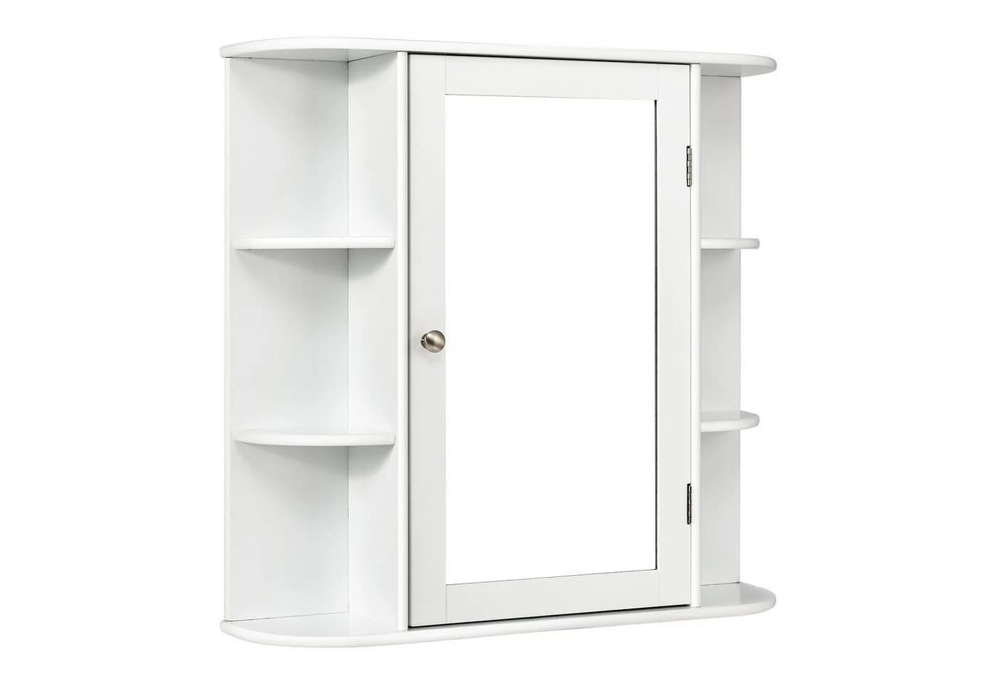 COSTWAY Spiegelschrank Badezimmerschrank mit Spiegeltür & Ablagen, hängend weiß - Bild 2