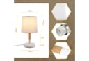 ZMH LED Tischleuchte E27 Holz Metall Lampenschirm Weiß Bild 3