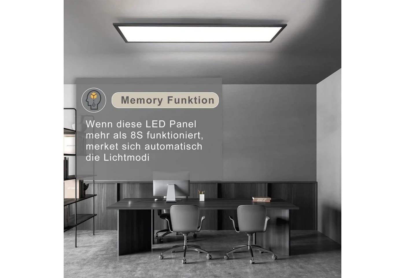 ZMH LED Deckenleuchte LED Panel Dimmbar - Flach Wohnzimmer mit Fernbedienung