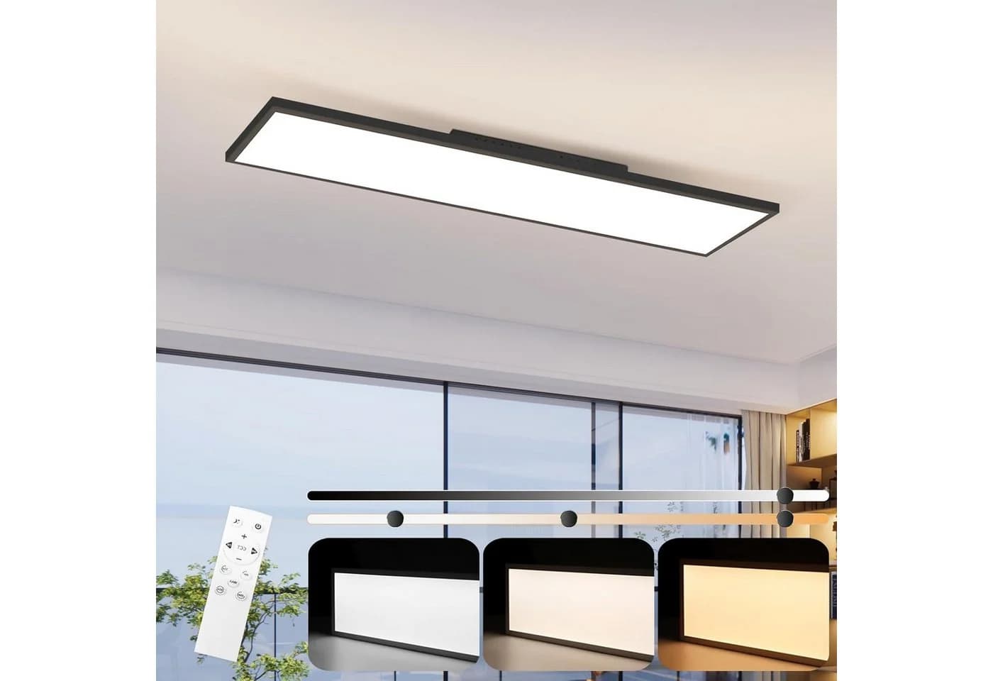 ZMH LED Deckenleuchte LED Panel Dimmbar - Flach Wohnzimmer mit Fernbedienung - Bild 2