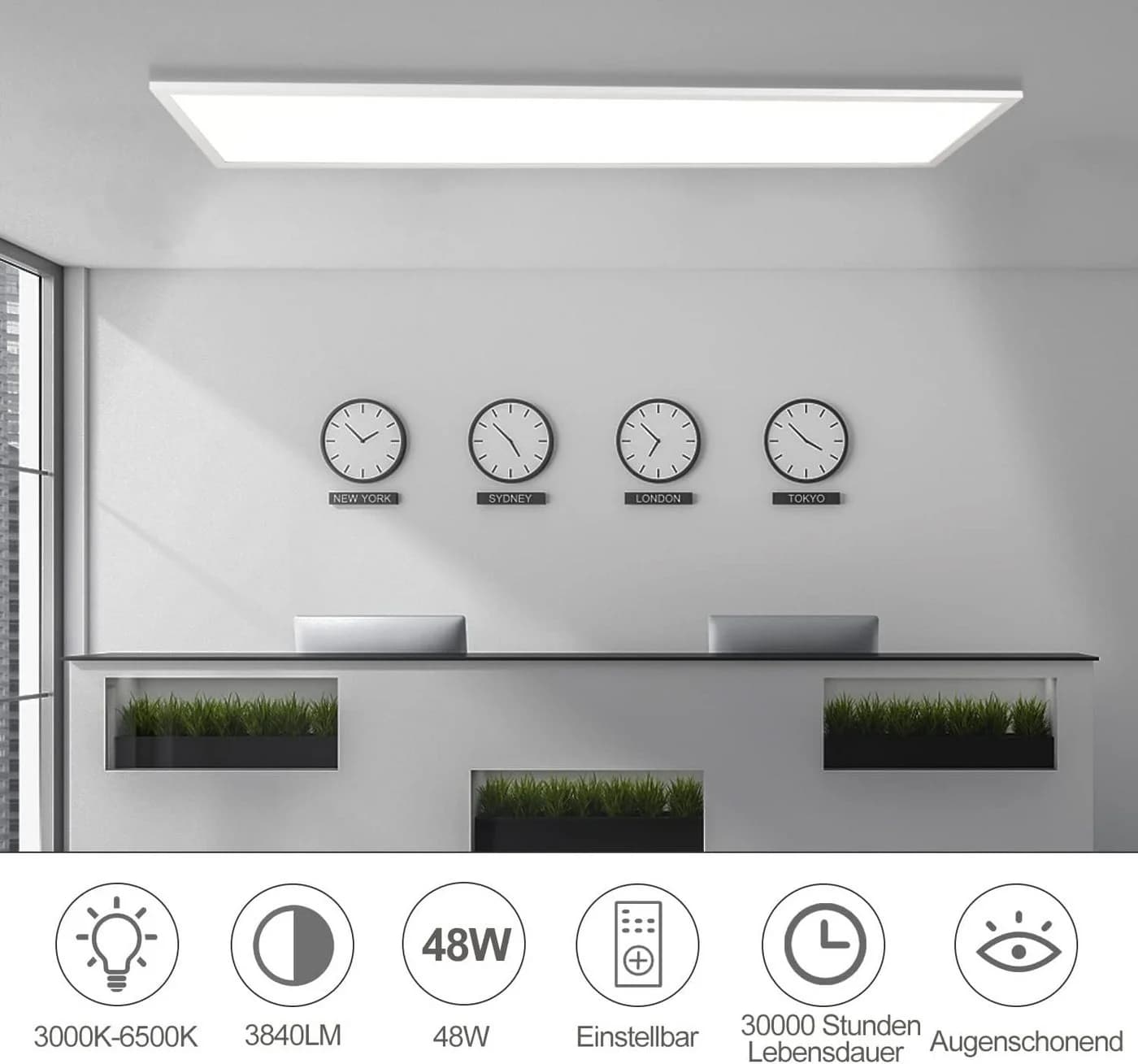 ZMH LED Deckenleuchte Dimmbar Weiss Fernbedienung