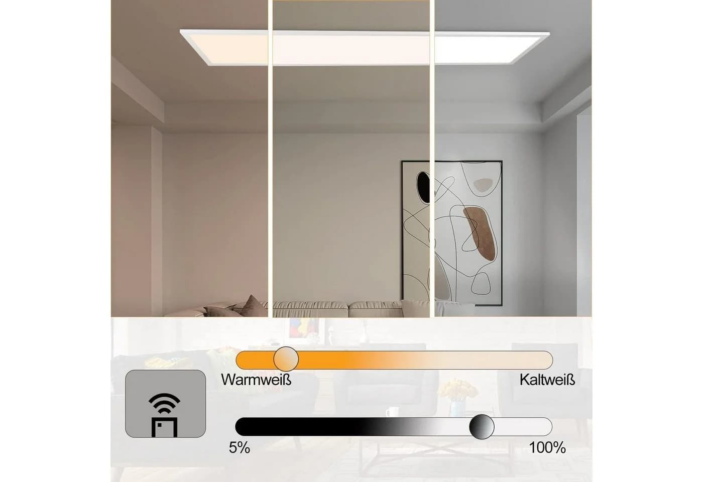 ZMH LED Deckenleuchte Dimmbar Weiss Fernbedienung - Bild 5