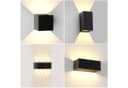 ZMH LED Außen-Wandleuchte Modern Up Down Schwarz Metall Bild 2