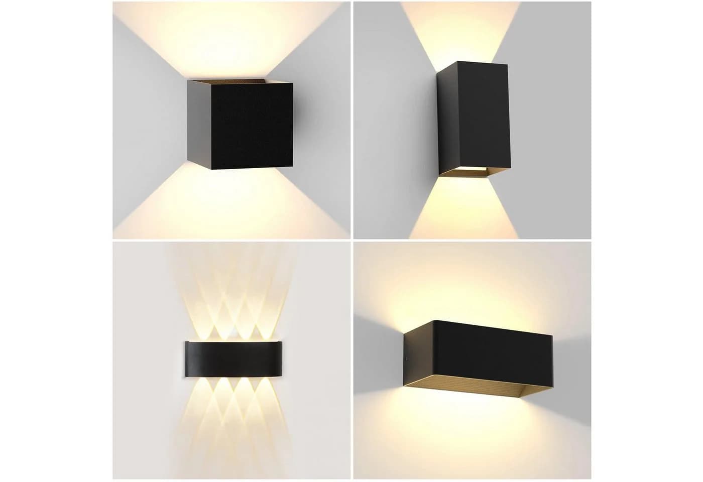 ZMH LED Außen-Wandleuchte Modern Up Down Schwarz Metall - Bild 2