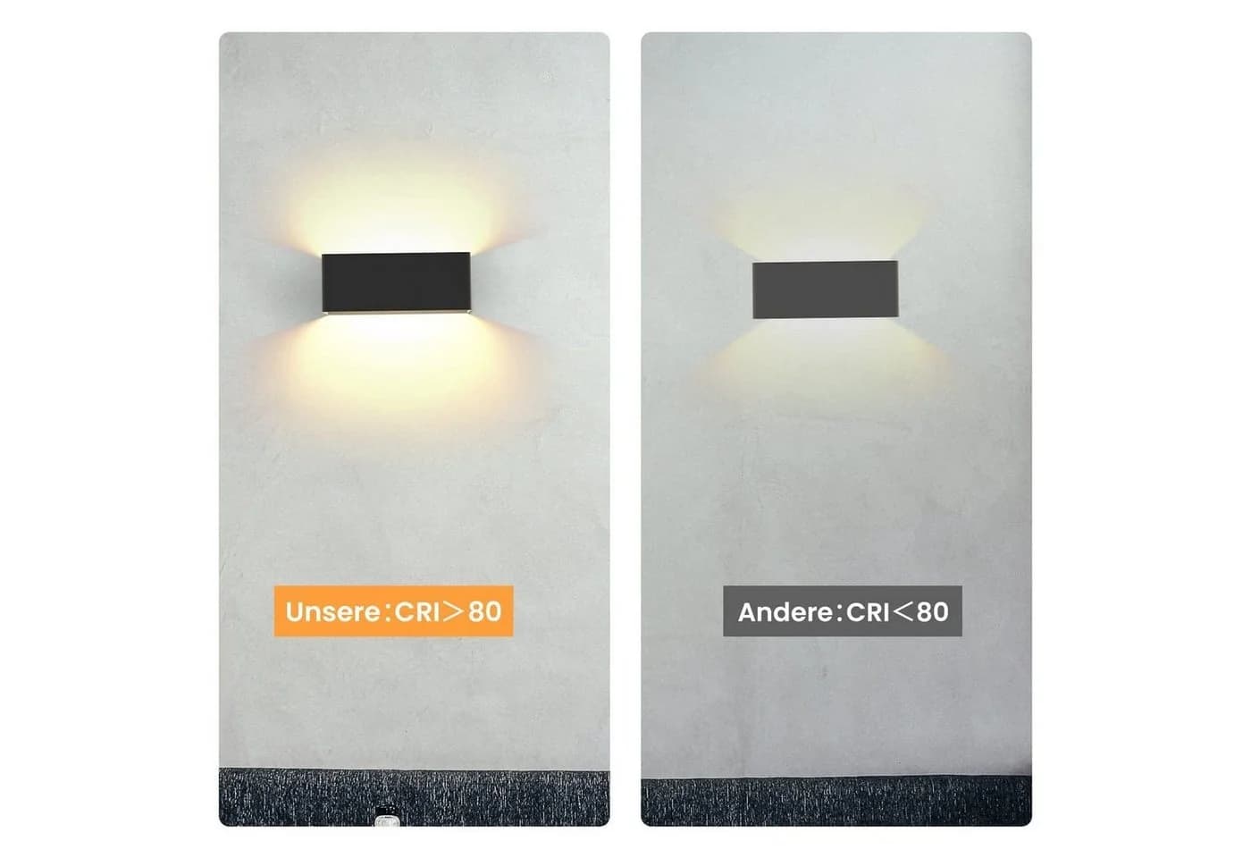ZMH LED Außen-Wandleuchte Modern Up Down Schwarz Metall - Bild 4