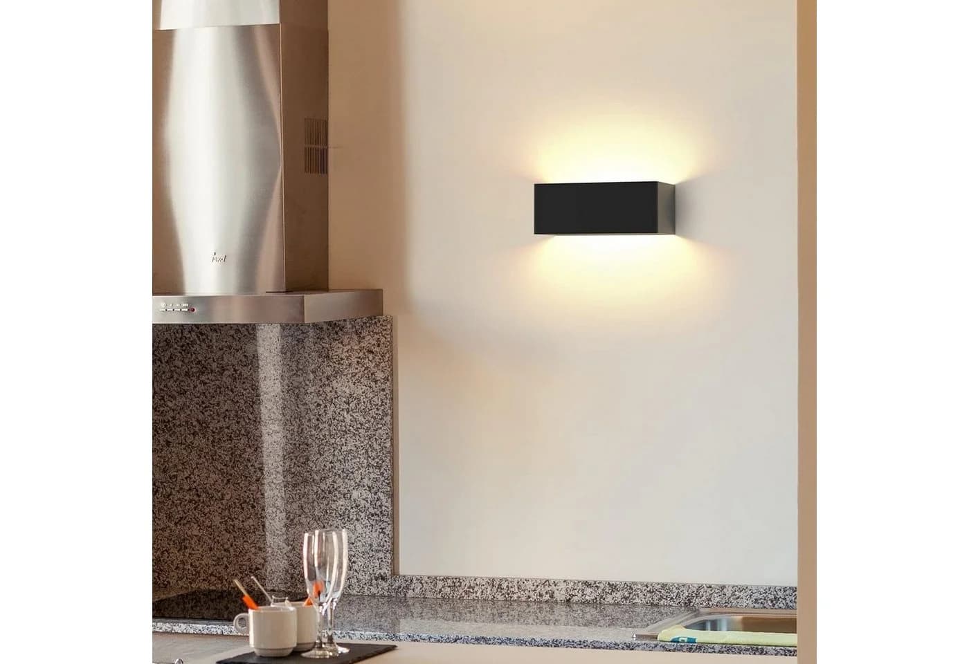 ZMH LED Außen-Wandleuchte Modern Up Down Schwarz Metall - Bild 5