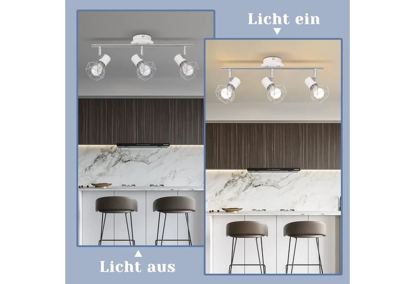 ZMH Deckenleuchten 3/4 Flammig Deckenspots Weiß/Schwarz Retro Schwenkbar - Bild 4