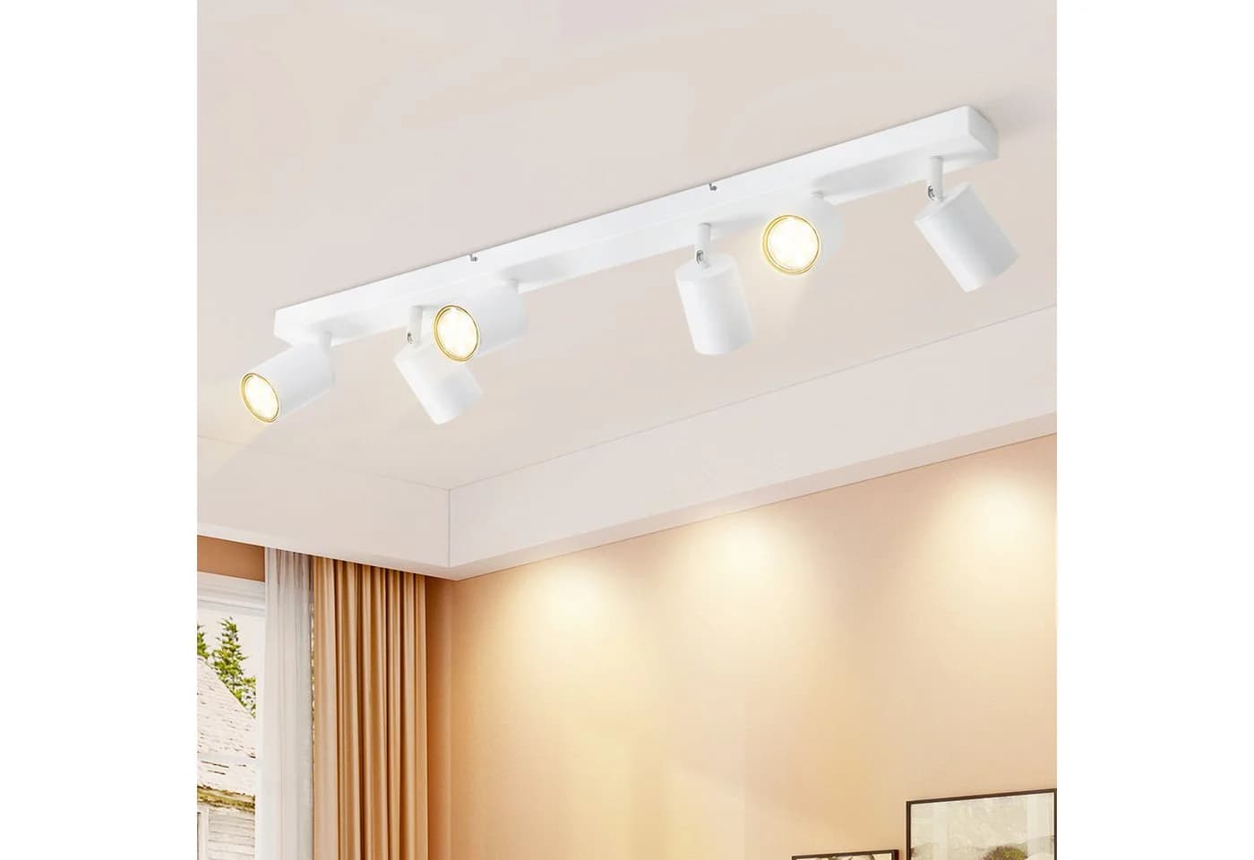 ZMH LED Deckenstrahler Retro Deckenleuchte Weiß/Schwarz GU10 350° Schwenkbar - Bild 2
