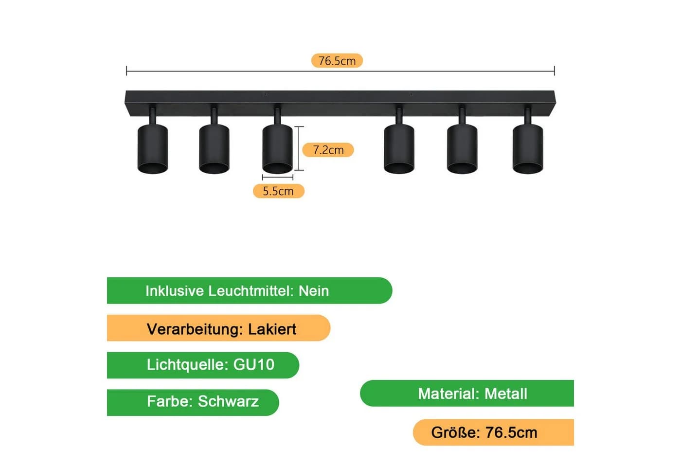 ZMH LED Deckenstrahler Modern GU10 Drehbar 330° Wandstrahler - Bild 3