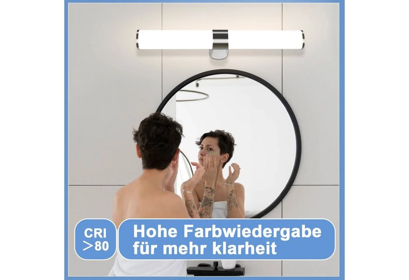 ZMH Spiegelleuchte Chrom 40/60CM LED 4000K Modern - Bild 4