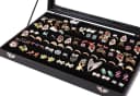 LA CUTE Schmuckbox mit Glasabdeckung Schwarz PU-Leder Bild 1