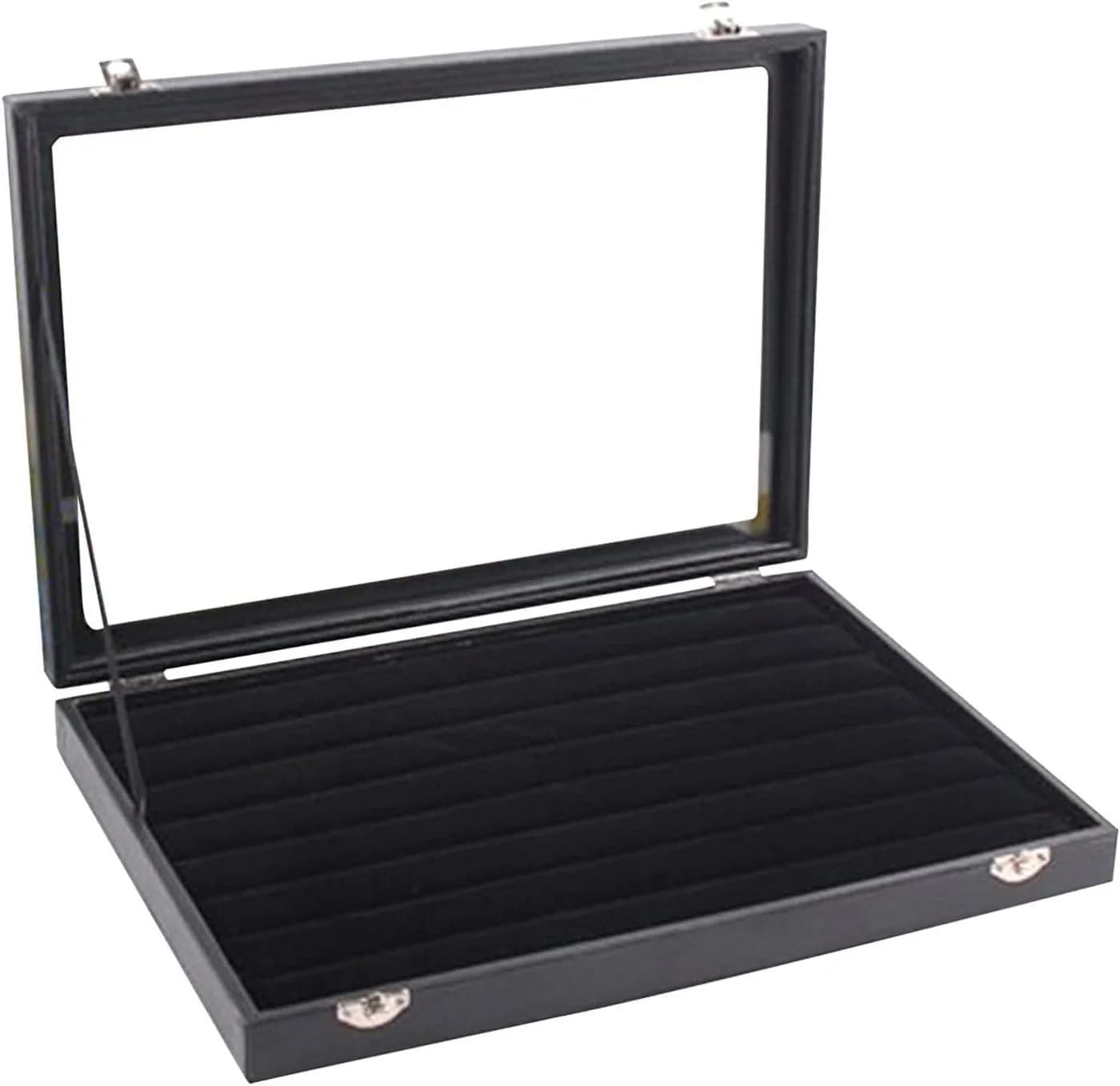 LA CUTE Schmuckbox mit Glasabdeckung Schwarz PU-Leder - Bild 4