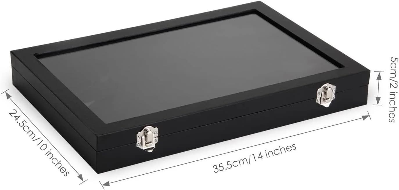 LA CUTE Schmuckbox mit Glasabdeckung Schwarz PU-Leder - Bild 5