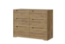 HOMECHO Kommode Sideboard 6 Schubladen Weiß Holz Bild 2