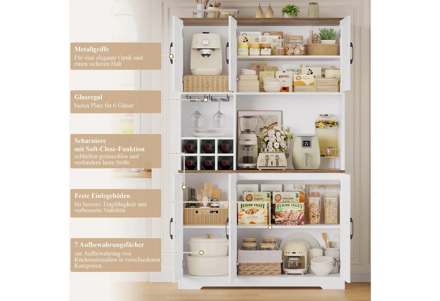 Moderner Küchenschrank aus Holz in Weiß - Bild 3