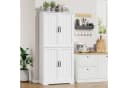 HOMECHO Küchenbuffet 180cm Küchenschrank 4 Türen Weiß Bild 1