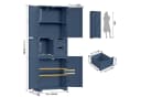 HOMECHO Hochschrank 4 Türen 2 Schubladen Grau 60x30x164,5 cm Bild 1