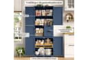 HOMECHO Hochschrank 4 Türen 2 Schubladen Grau 60x30x164,5 cm Bild 5