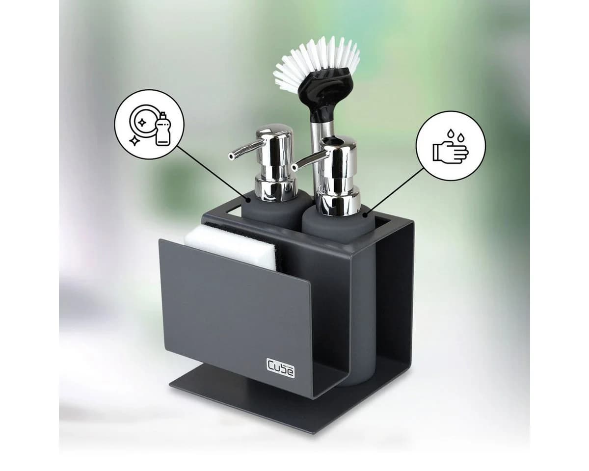 enjoy design Cube Designbox Premium Set Anthrazit mit 2 Seifenspendern