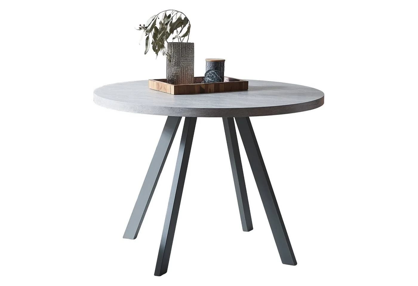 Jiexi Runder Esstisch Grau Modern 80 cm Durchmesser - Bild 2