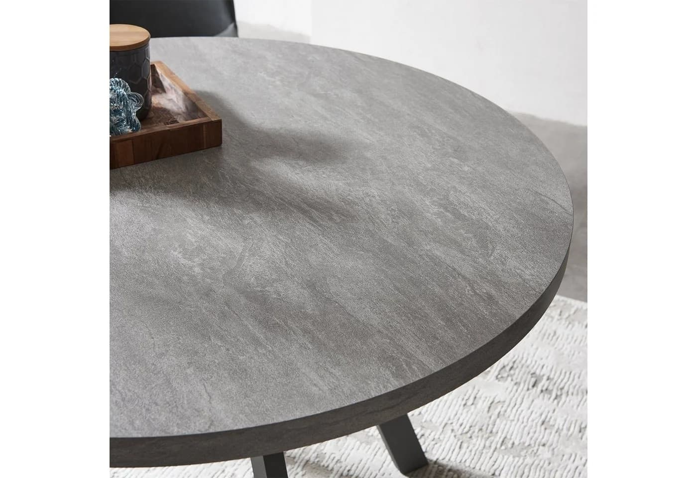 Jiexi Runder Esstisch Grau Modern 80 cm Durchmesser - Bild 3