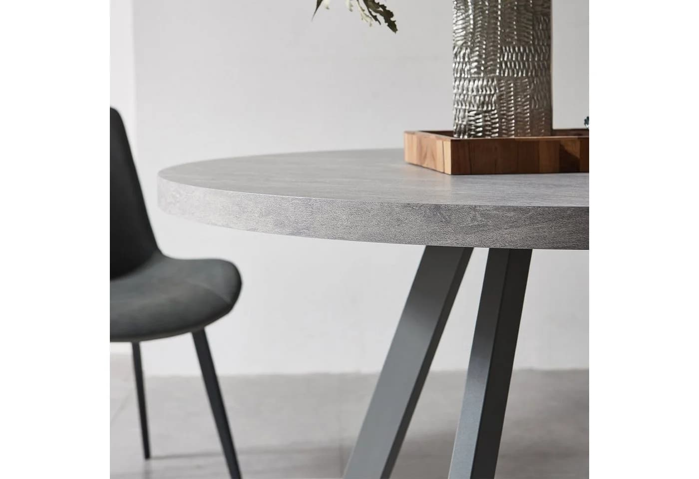 Jiexi Runder Esstisch Grau Modern 80 cm Durchmesser - Bild 4