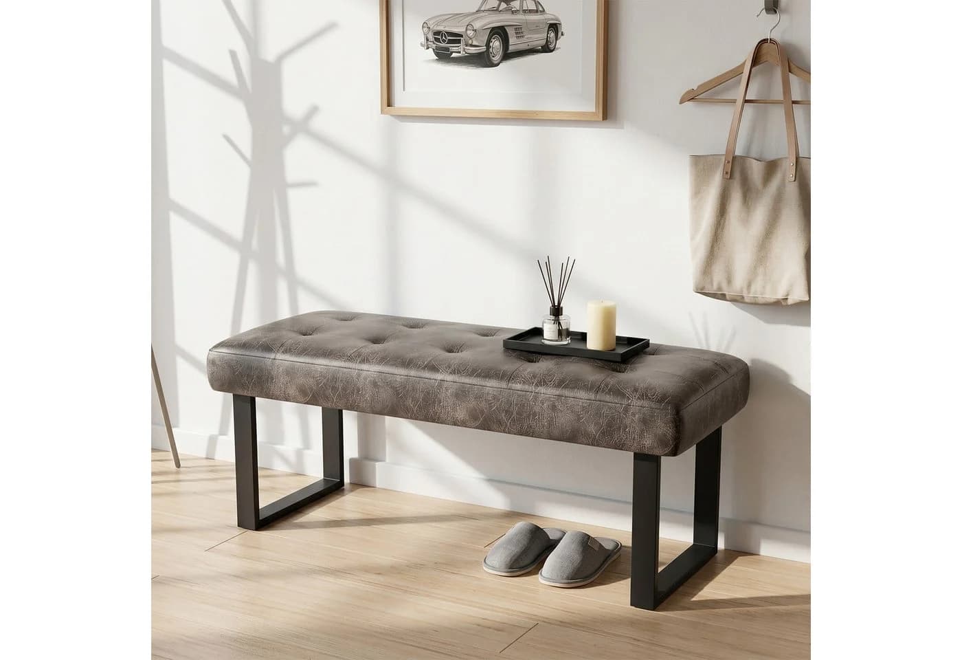Jiexi Sitzbank Schwarz Gepolstert Modern - Bild 2