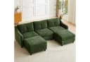 Jiexi Ecksofa mit Schlaffunktion Kordsofa Dunkelgrün Bild 2