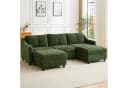 Jiexi Ecksofa mit Schlaffunktion Kordsofa Dunkelgrün Bild 3