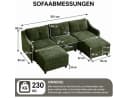 Jiexi Ecksofa mit Schlaffunktion Kordsofa Dunkelgrün Bild 4