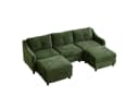 Jiexi Ecksofa mit Schlaffunktion Kordsofa Dunkelgrün Bild 5