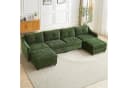 Jiexi Ecksofa mit Schlaffunktion Kordsofa Dunkelgrün Bild 2