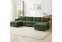 Jiexi Ecksofa mit Schlaffunktion Kordsofa Dunkelgrün Bild 3