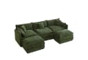 Jiexi Ecksofa 285cm Grün mit Schlaffunktion und Fußstützen Bild 1