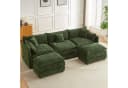Jiexi Ecksofa 285cm Grün mit Schlaffunktion und Fußstützen Bild 2